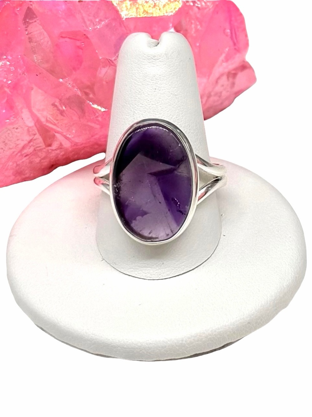 Super 23 Auralite Amethyst Ring Size 10 925 Sterling Silver Plated